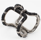 Lanvin Black Python Sculptural Cuff Bracelet (1980s)