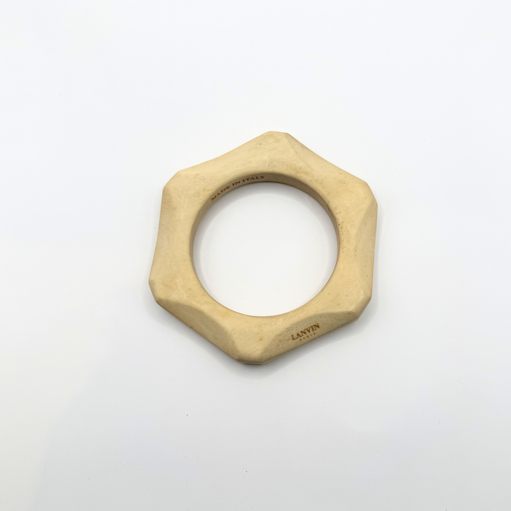 Vintage Lanvin Paris – Sculptural Wooden Bracelet – view 2