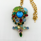 Vintage Christian Lacroix Flower Cross Statement Necklace 1994 – view 2