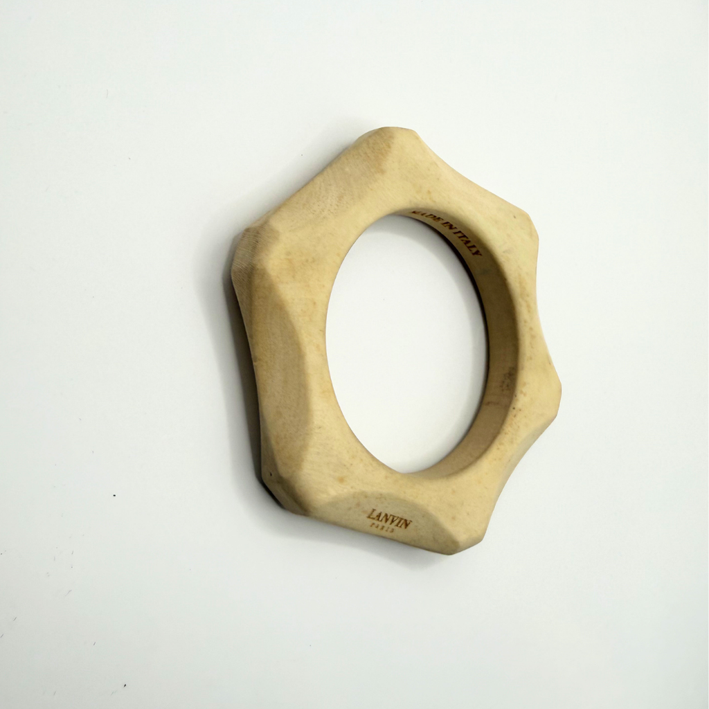 Vintage Lanvin Paris – Sculptural Wooden Bracelet – view 3