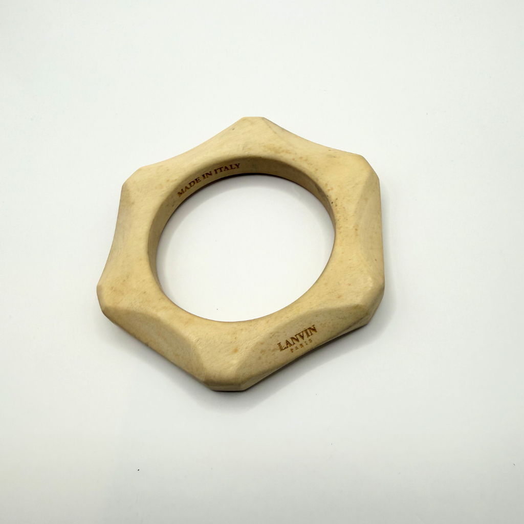 Vintage Lanvin Paris – Sculptural Wooden Bracelet – view 4
