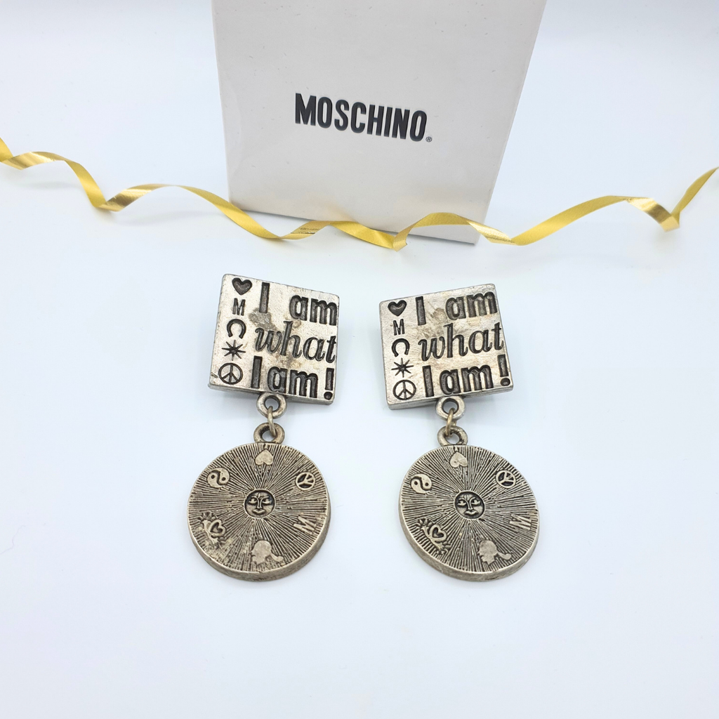 Moschino – Vintage “I Am What I Am” Statement Earrings