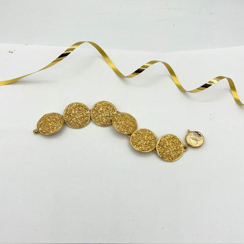 Yves Saint Laurent Gouden Textuurcirkels Bracelet