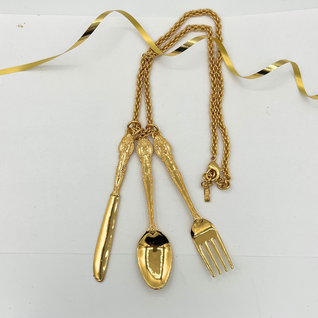 Vintage Moschino Cutlery Set Necklace