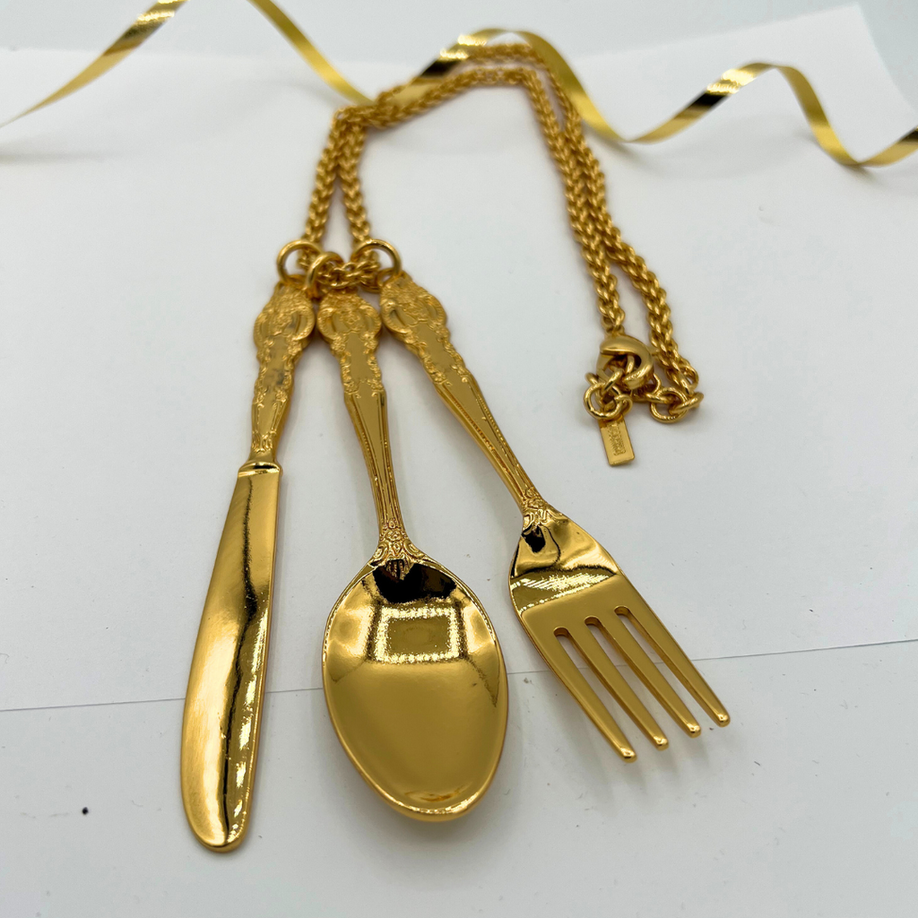 Vintage Moschino Cutlery Set Necklace – view 2
