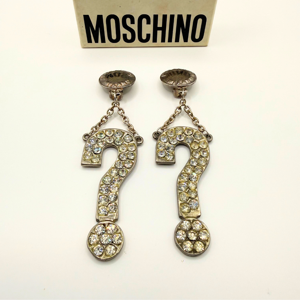 Moschino – Vintage Crystal Question Mark Earrings – view 3