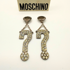 Moschino – Vintage Crystal Question Mark Earrings – view 3
