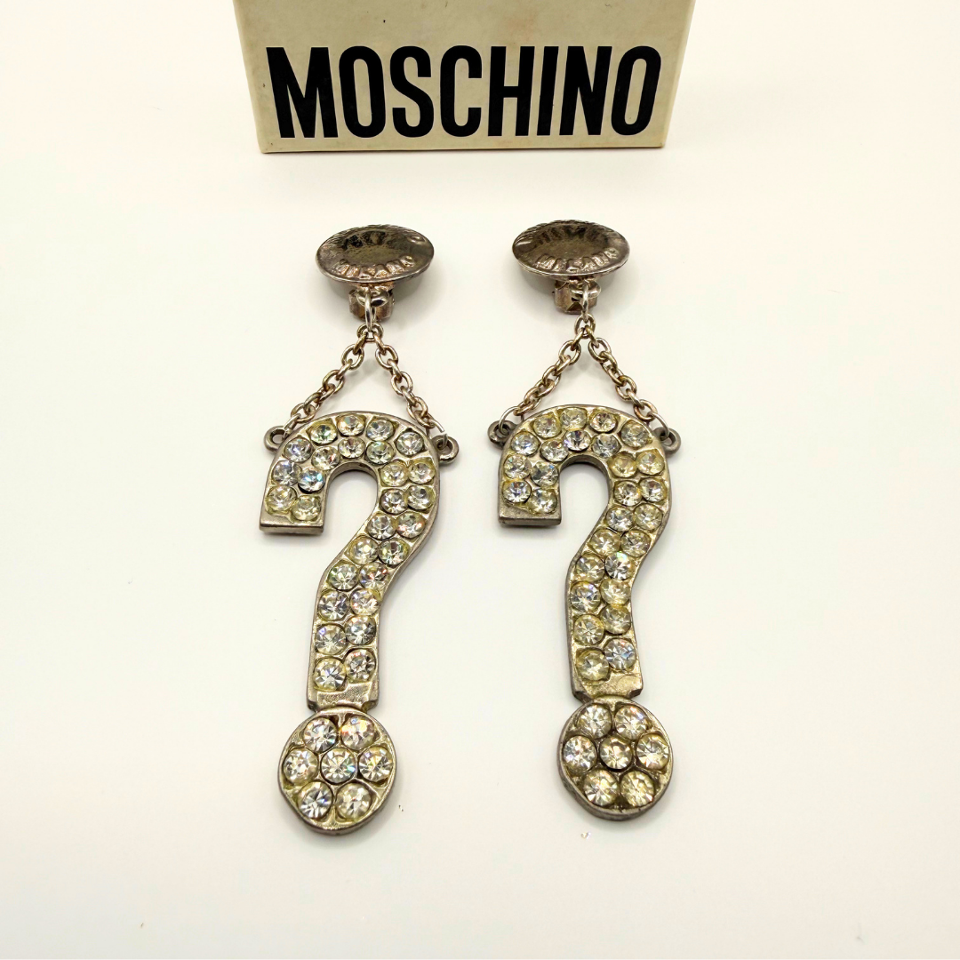 Moschino – Vintage Crystal Question Mark Earrings – view 3