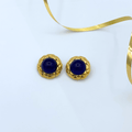 Vintage Chanel Blue Glass Clip Earrings