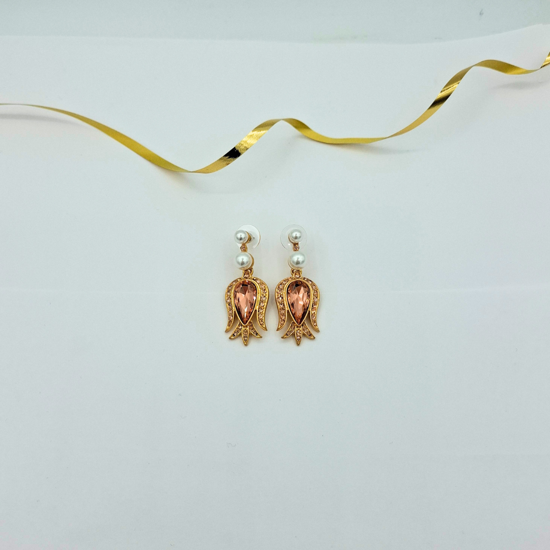 Vintage Oscar de la Renta Pink Crystal Earrings – view 3