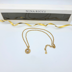 Nina Ricci – Vintage NR Medallion Necklace with Crystals – view 3