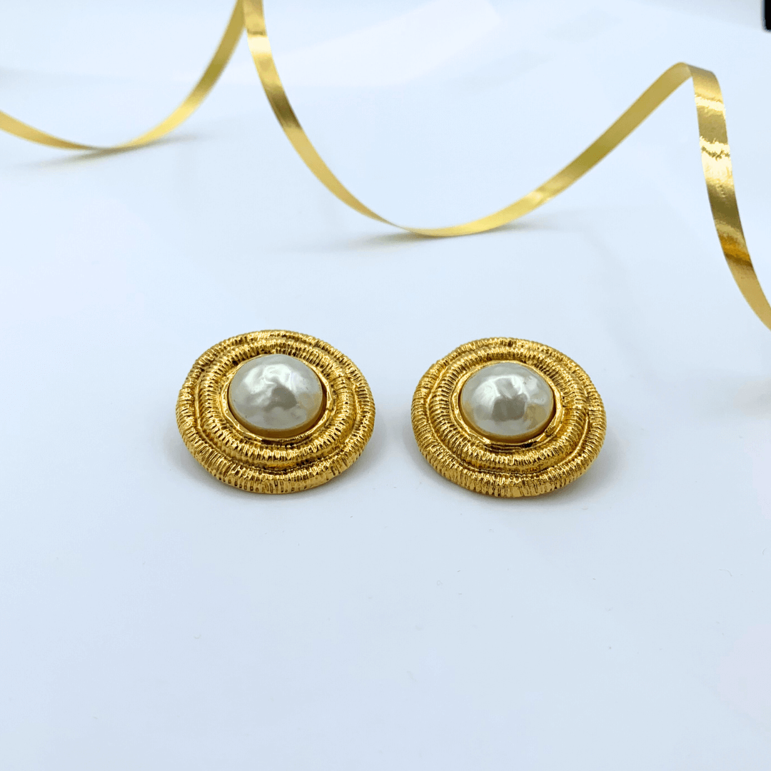 Vintage Chanel Faux Pearl Clip Earrings – view 3