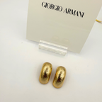 Vintage Giorgio Armani Gold-Tone Hammered Clip Earrings – view 2