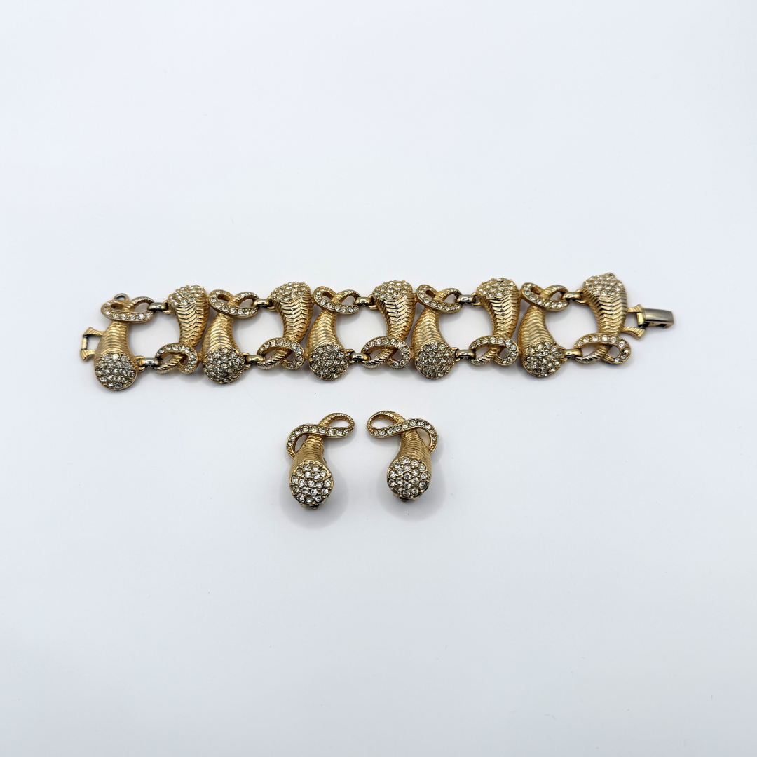 Vintage Elsa Schiaparelli Crystal Cornucopia Earrings – view 6