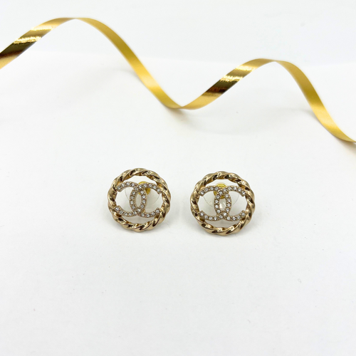 Vintage Chanel CC Logo Stud Earrings