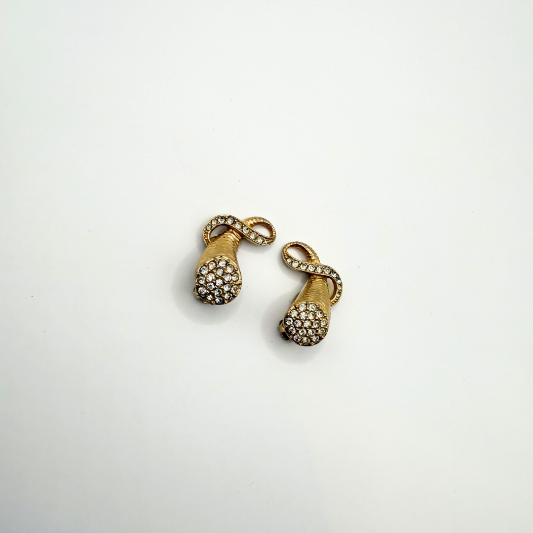 Vintage Elsa Schiaparelli Crystal Cornucopia Earrings – view 4