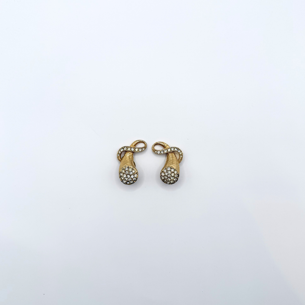 Vintage Elsa Schiaparelli Crystal Cornucopia Earrings – view 5