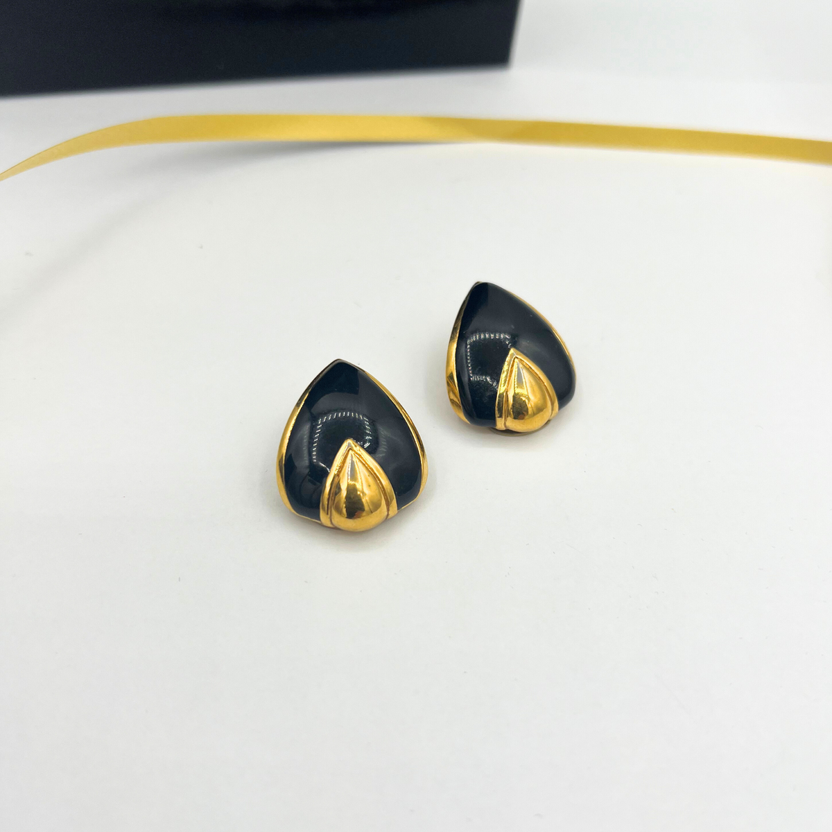 Vintage Lanvin Sculptural Teardrop Clip Earrings – view 3
