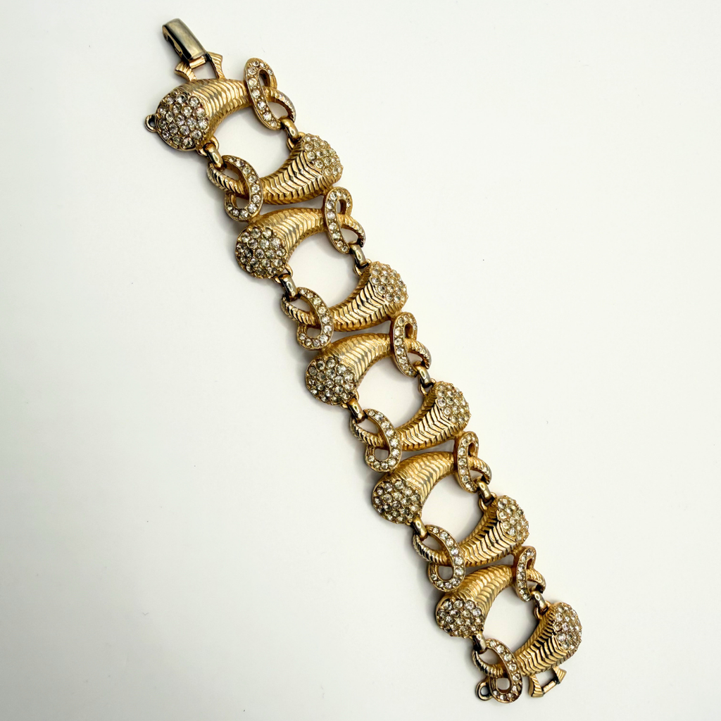 Vintage Elsa Schiaparelli Crystal Cornucopia Bracelet – view 4