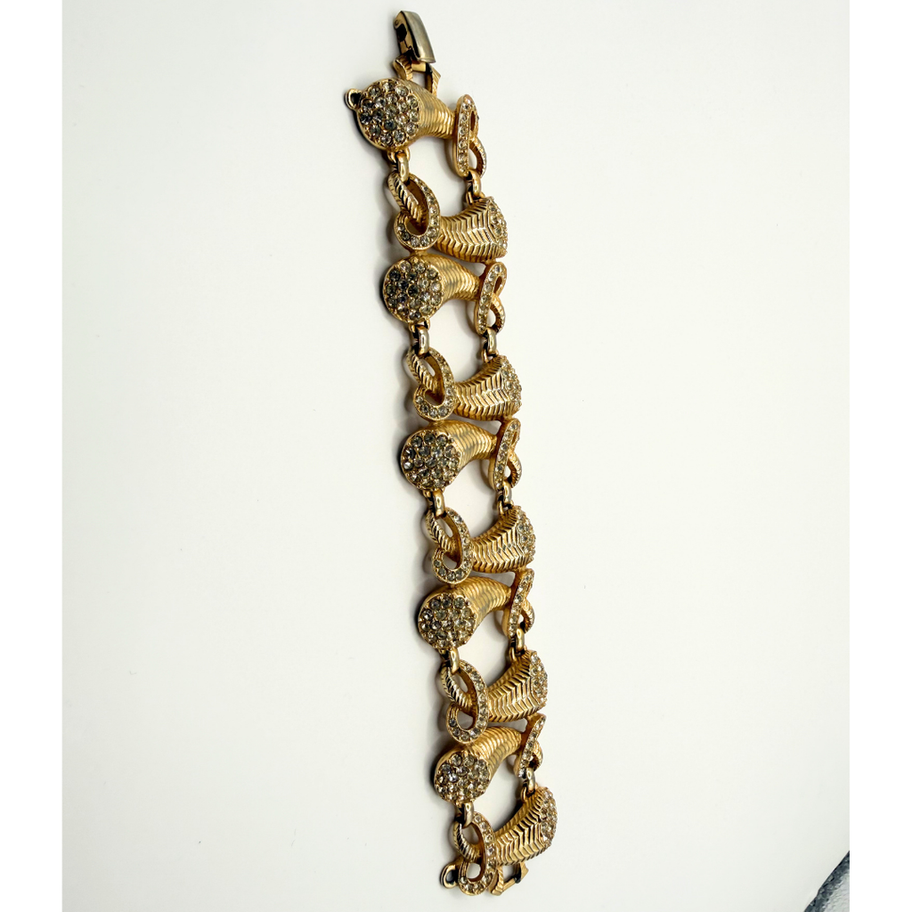 Vintage Elsa Schiaparelli Crystal Cornucopia Bracelet – view 5
