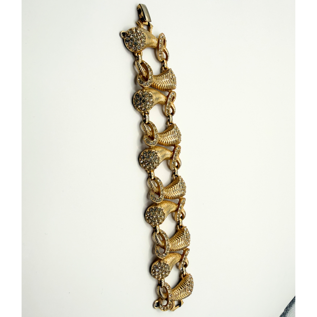 Vintage Elsa Schiaparelli Crystal Cornucopia Bracelet – view 5