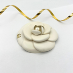 Vintage Chanel Camellia Leather Brooch – view 2