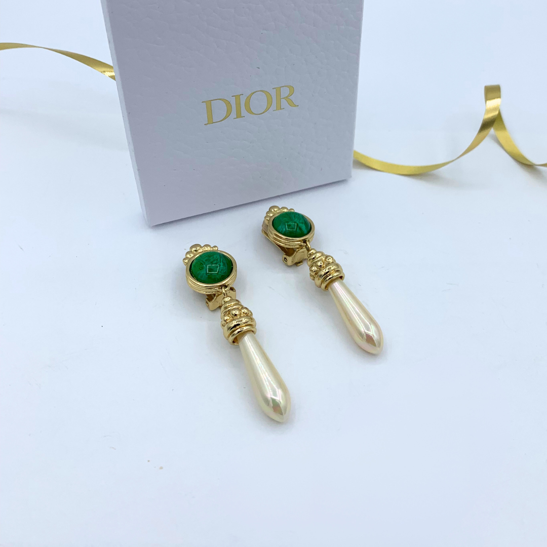 Vintage Christian Dior Dangle Clip Earrings – view 2
