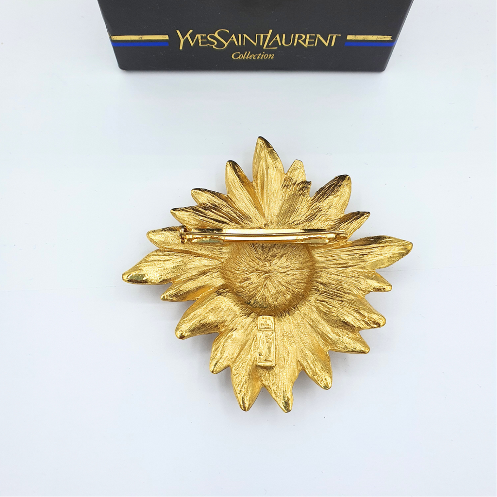 Vintage Yves Saint Laurent Pearl Flower Brooch – view 3