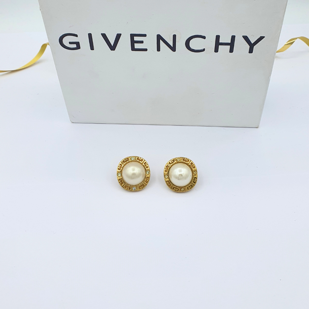 Vintage Givenchy Pearl Earrings – view 2