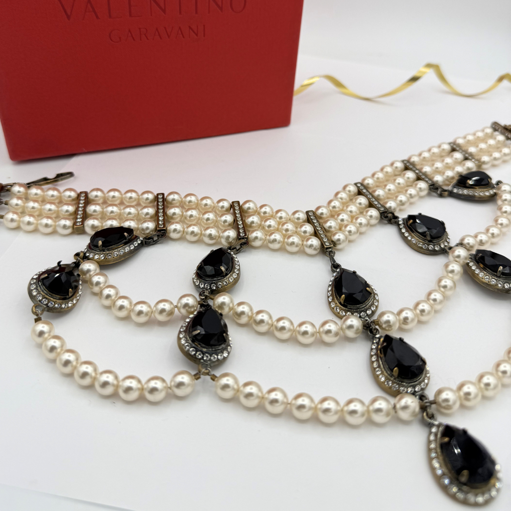 Vintage Valentino Couture Choker Necklace with Drapery Effect – view 2