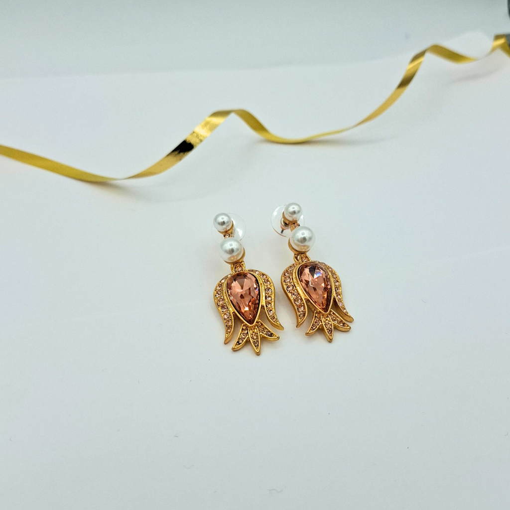 Vintage Oscar de la Renta Pink Crystal Earrings – view 4