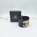 Vintage Chanel CC Logo Leather Bracelet – view 3