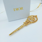 Vintage XL Christian Dior Key Shape Logo Brooch 1970s – view 2