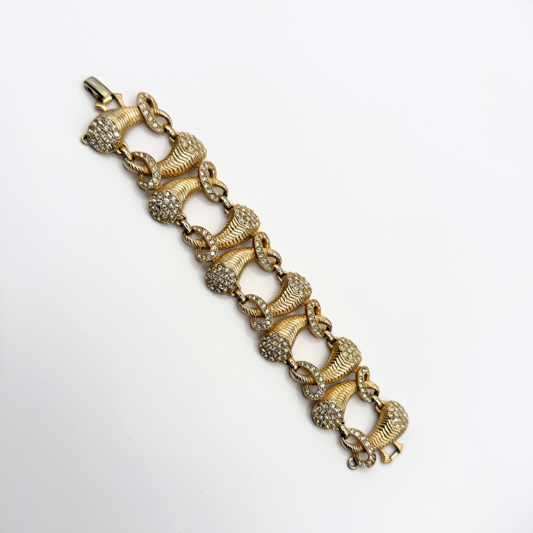 Vintage Elsa Schiaparelli Crystal Cornucopia Bracelet – view 6