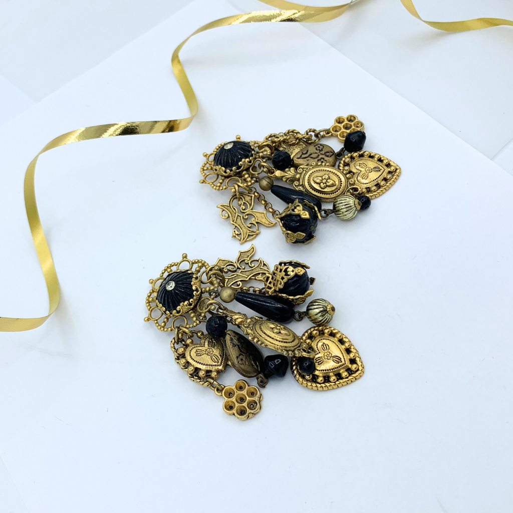 Vintage Zoe Coste Baroque Statement Earrings – view 3