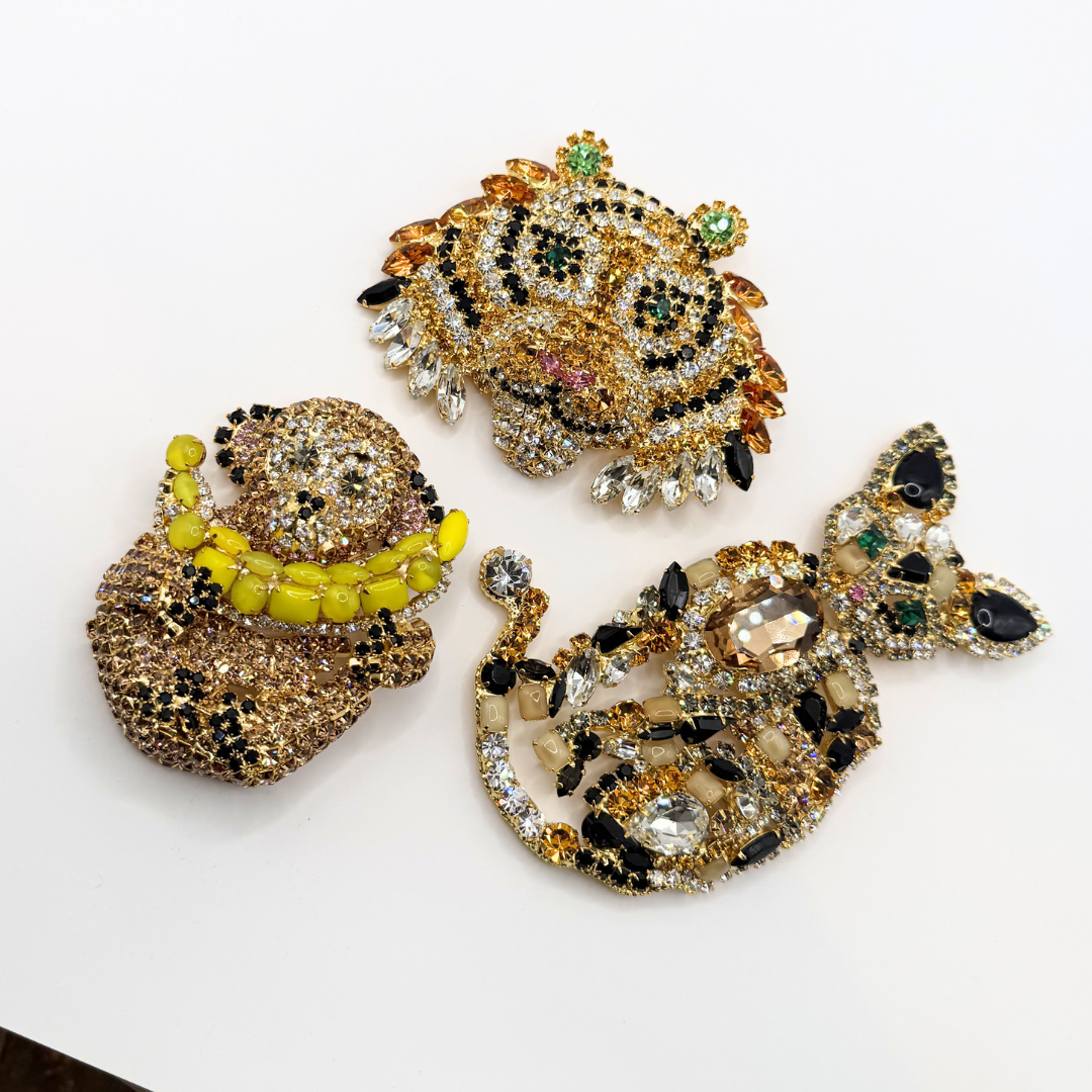 Vintage Moans Couture Crystal Tiger Brooch – view 6