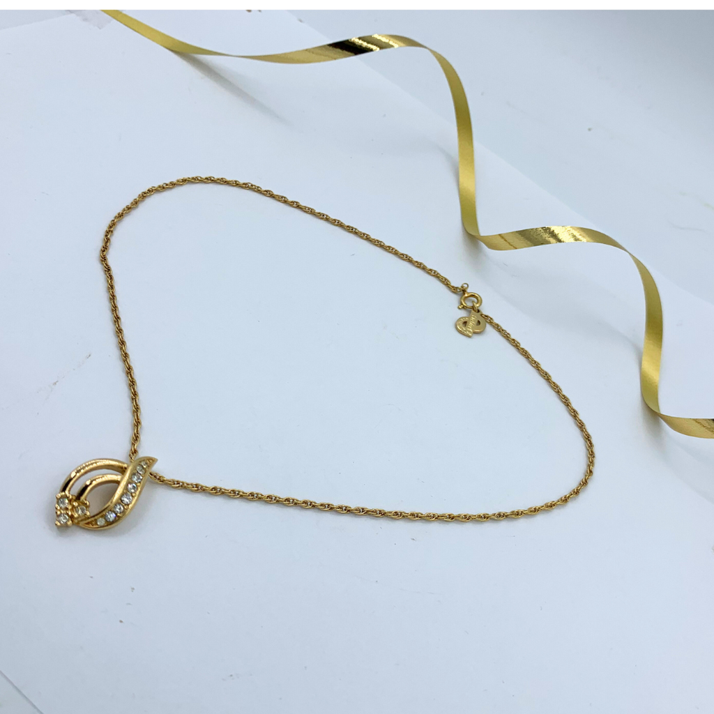Vintage Christian Dior Small Pendant Necklace – view 2
