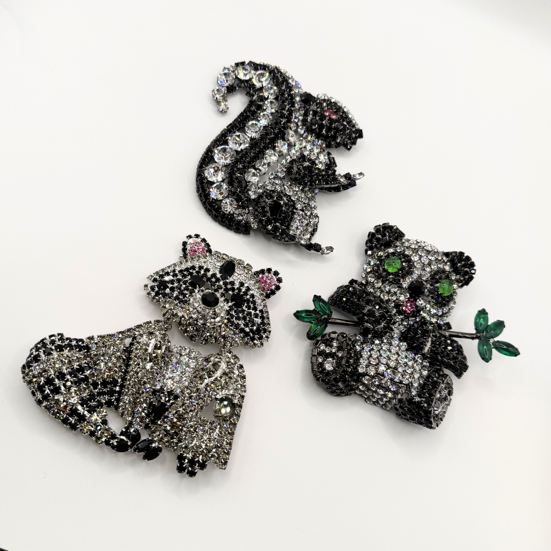 Vintage XL Moans Couture Crystal Squirrel Brooch – view 4