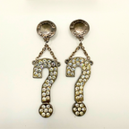 Moschino – Vintage Crystal Question Mark Earrings – view 5