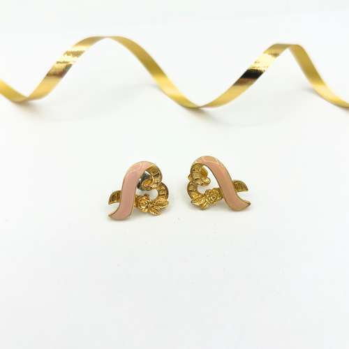 Vintage Avon Heart Enamel Stud Earrings