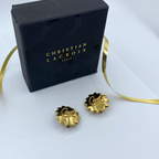 Vintage Christian Lacroix Sun-Shaped CL Logo Earrings