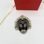 Vintage Valentino XL Mask-Shaped Crystal Brooch – view 2