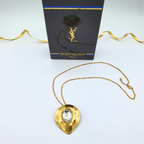 Vintage Yves Saint Laurent Teardrop Heart Necklace and Brooch
