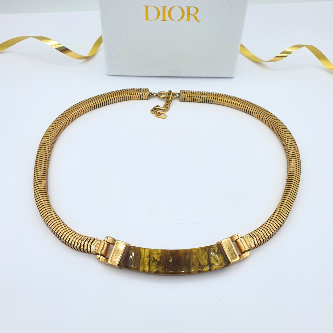 Vintage Christian Dior Marbled Necklace – view 2