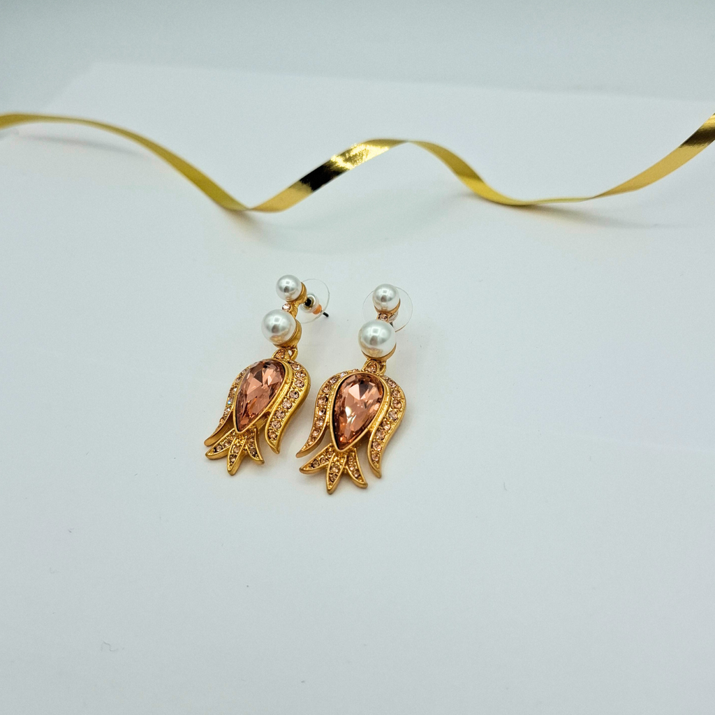 Vintage Oscar de la Renta Pink Crystal Earrings – view 6