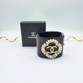 Vintage Black Chanel CC Pearl Bracelet