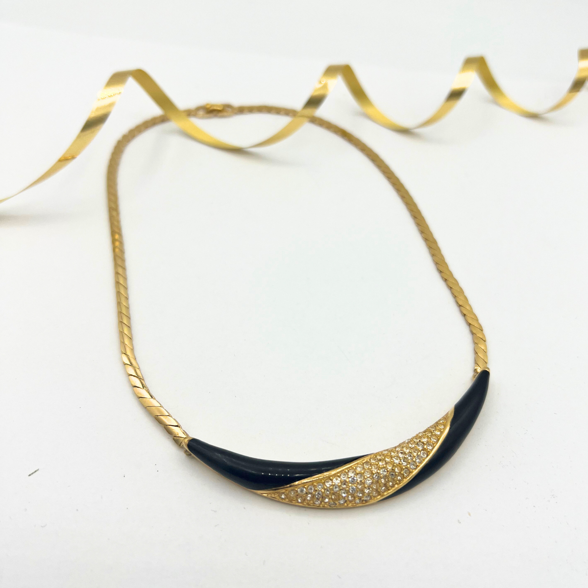 Vintage Christian Dior Crescent Shape Art Deco Necklace – view 2
