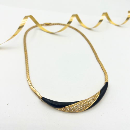 Vintage Christian Dior Crescent Shape Art Deco Necklace – view 2