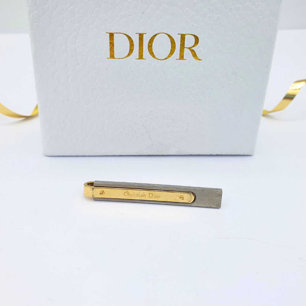 Christian Dior Vintage Tie Pin – Minimalist Bicolour Design – 1970s