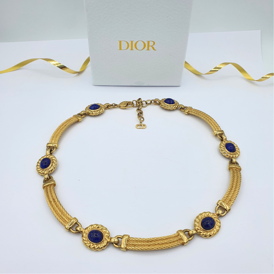 Vintage Christian Dior Oval Medallions Necklace